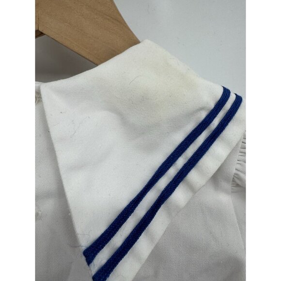 VTG Baby 24M Boutique Sailor Dress Navy Bucket Purse Button Back Nautical Sweet - Picture 9 of 14